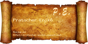 Pratscher Enikő névjegykártya